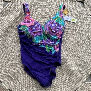 Miracle Suit purple one piece